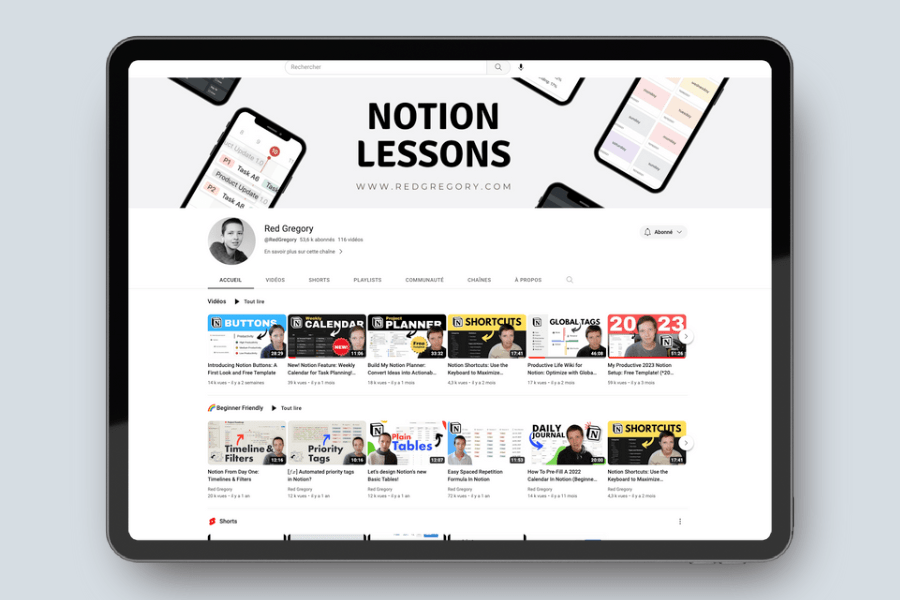 red gregory learn notion