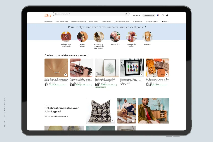 Meilleure plateforme de vente - Etsy