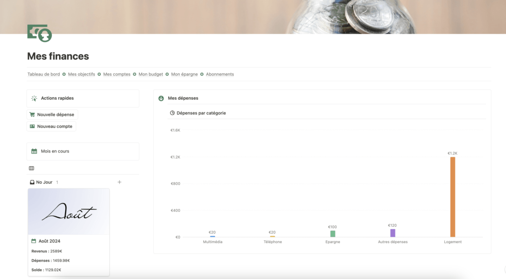 Template finances personnelles